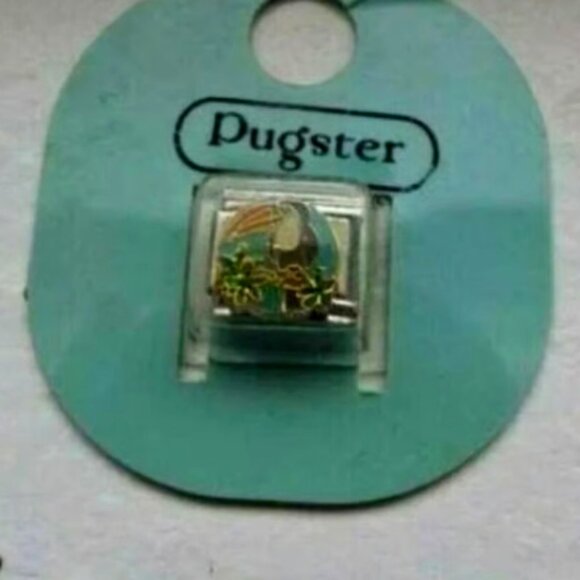 Pugster Toucan bird enamel 9mm stainless steel Italian charm bracelet link new - Picture 1 of 2